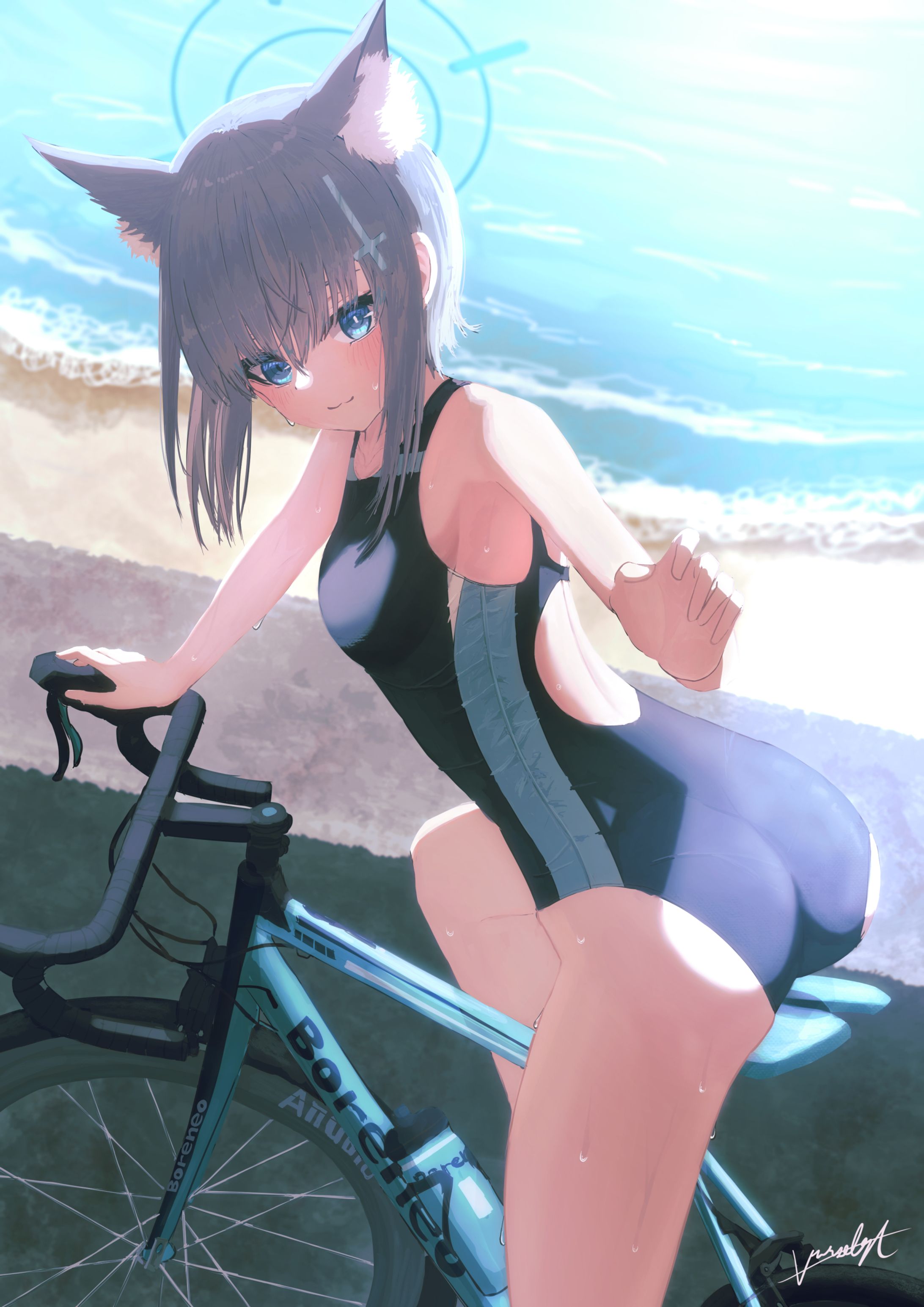 ブルアカ　シロコ水着ライディング-1