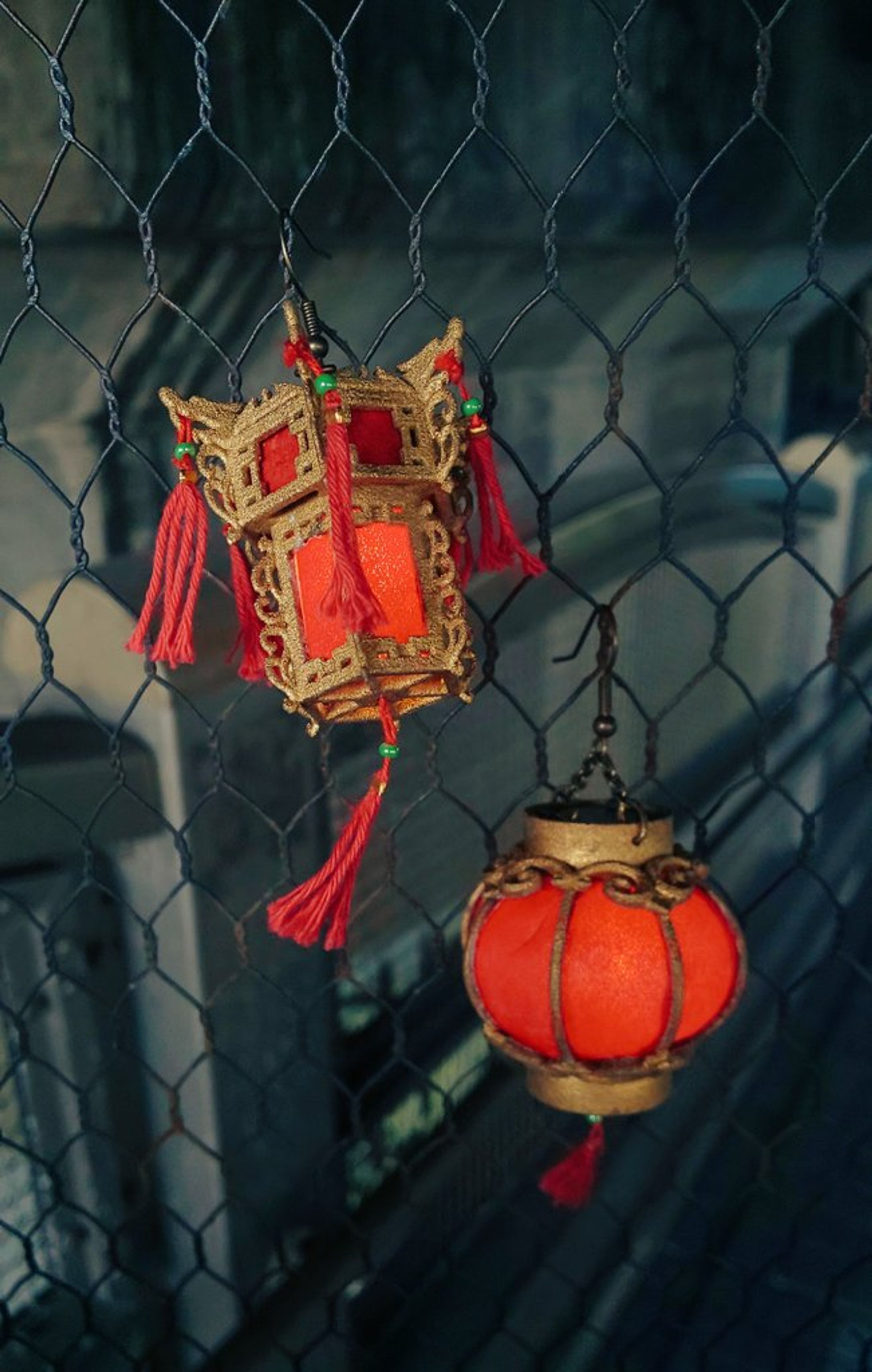 光るランタンピアス・イヤリング-1