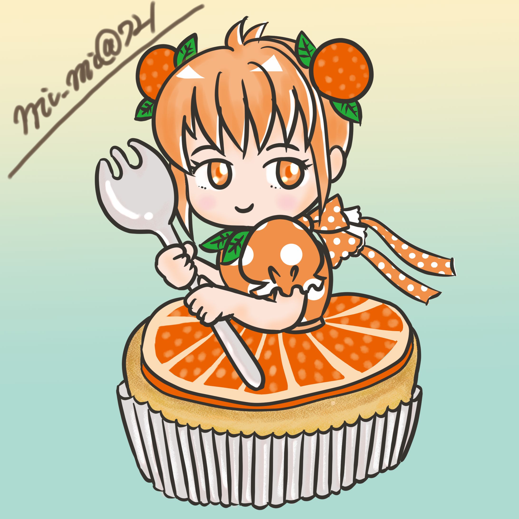 オレンジマドレーヌちゃん(キーホルダー用イラスト提供)-1