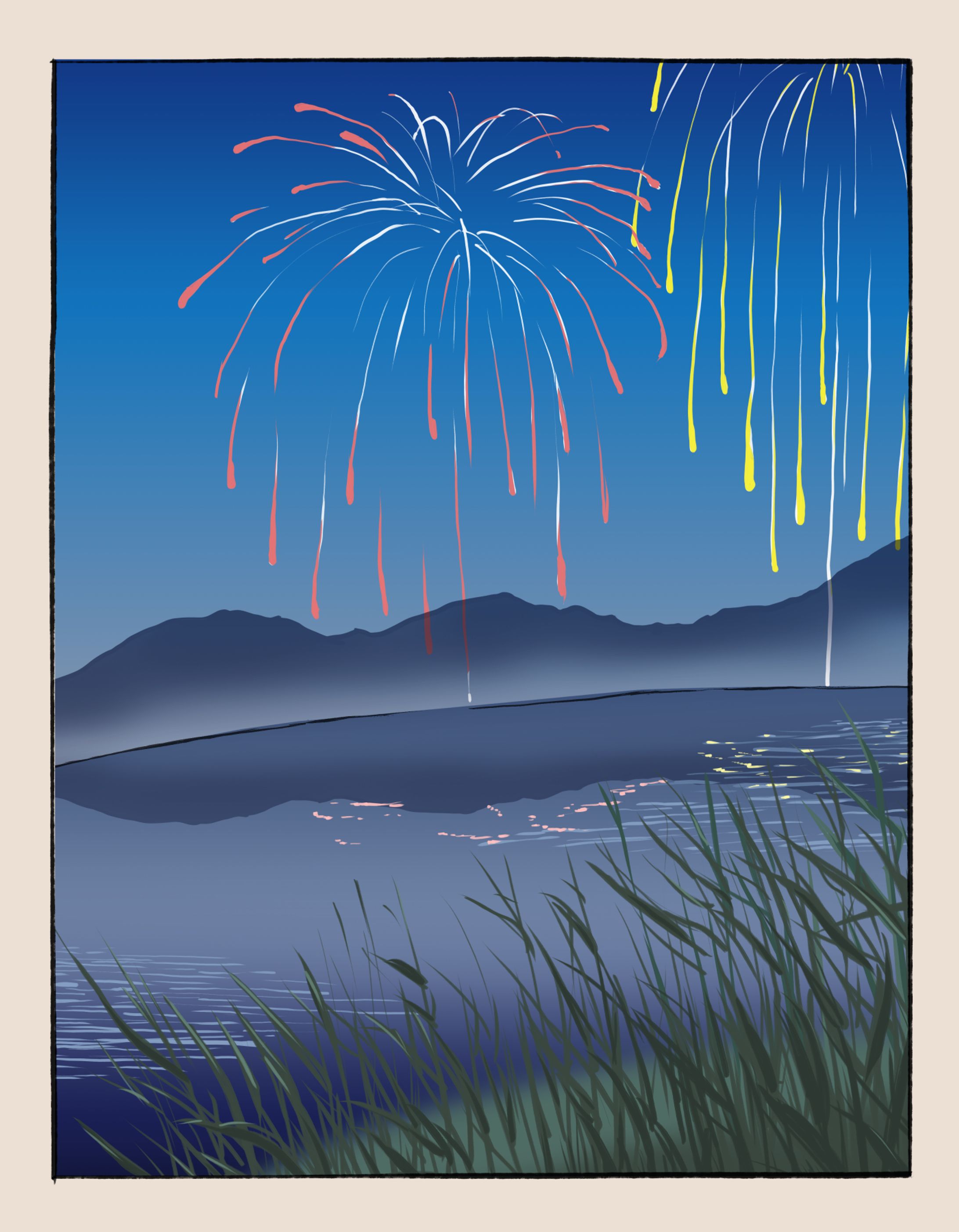 背景のみのレイヤーを合成した画像。 / An image of combined layers of a background.<br>