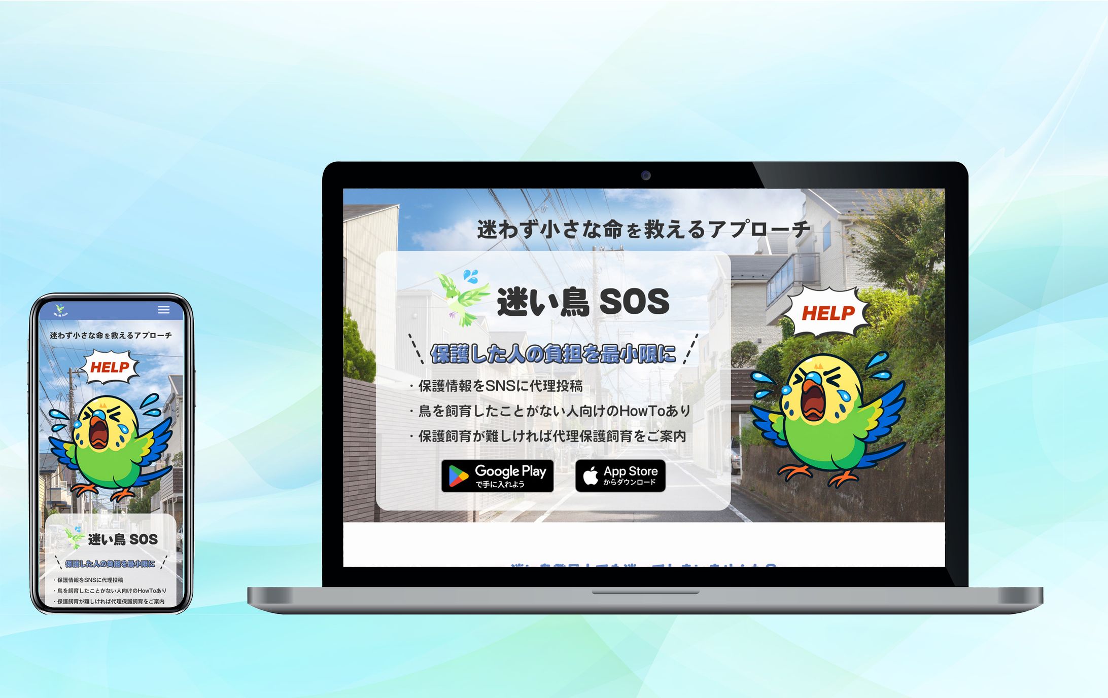 【LP】アプリ「迷い鳥SOS」-1