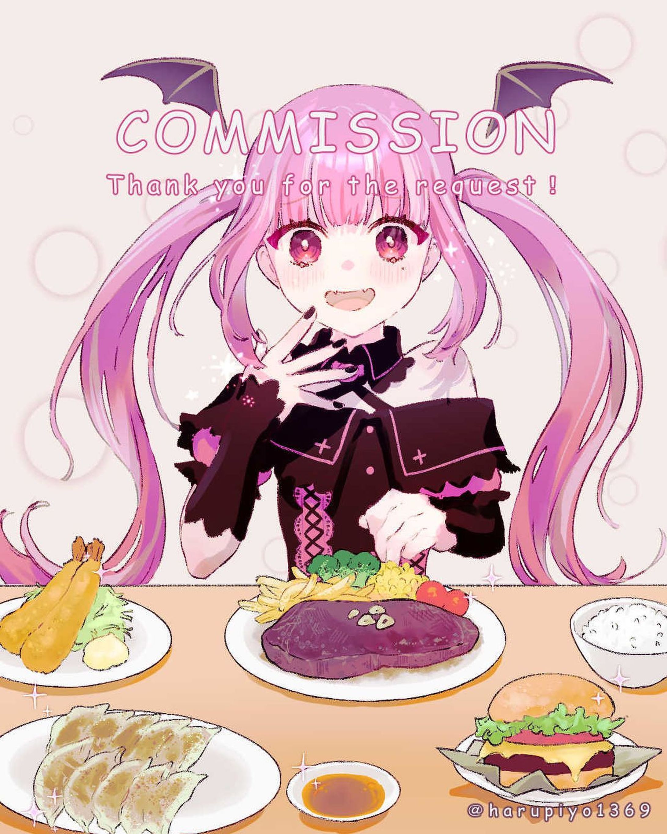 納品しました😈🍔🥩🍚🍴✨
リクエストありがとうございました！

こちらはファンの方から、
布教用にご依頼をいただきました😊
 
 #VTuber #魔ノ姫こあく 

#Skeb #コミッション #commission #commissionpainting  #commissionart  #commissionwork #commissionartist
 
#イラスト #イラストレーション  #イラスト依頼  #イラストグラム  #イラストレーター  #illust #illustration #illustagram  #絵 #插图 #art  #artwork-1