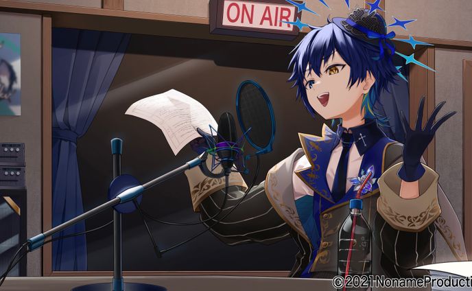 【commission】鴉紋ゆうく様ラジオ収録風ボイス特典イラスト