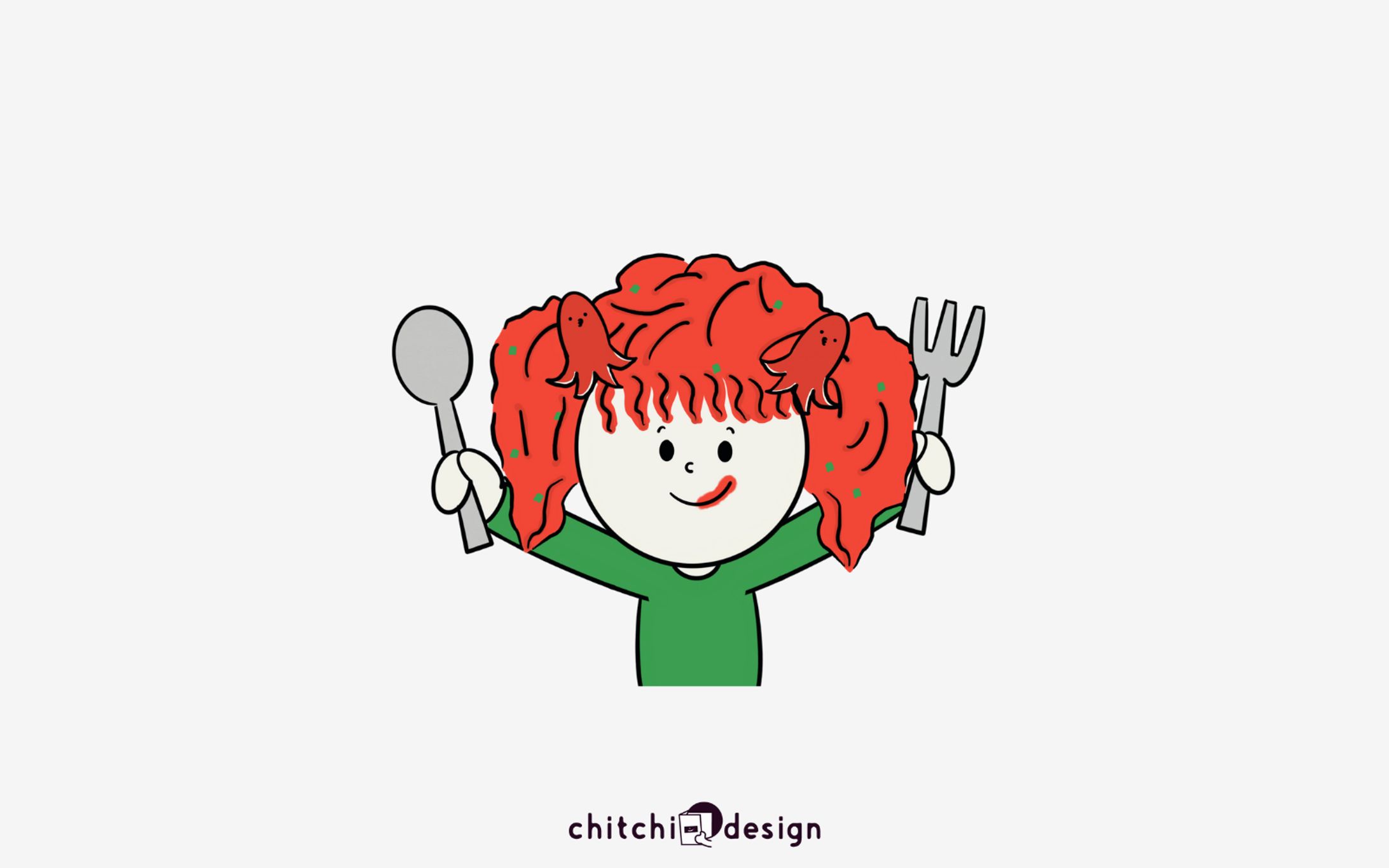 ナポリタン少女　イラスト-1