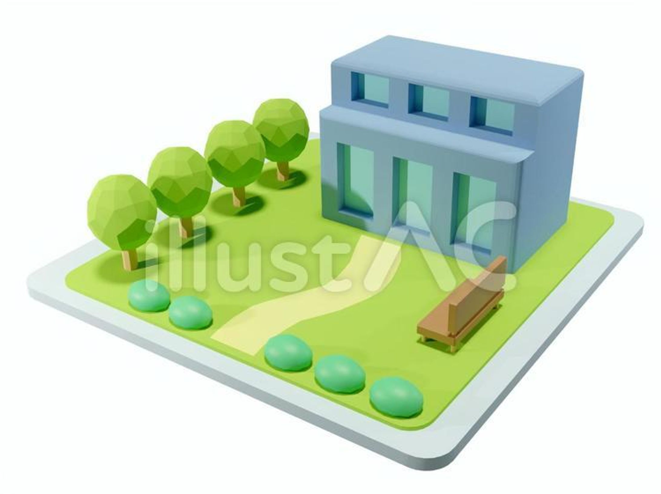 3Dモデル ビル-1