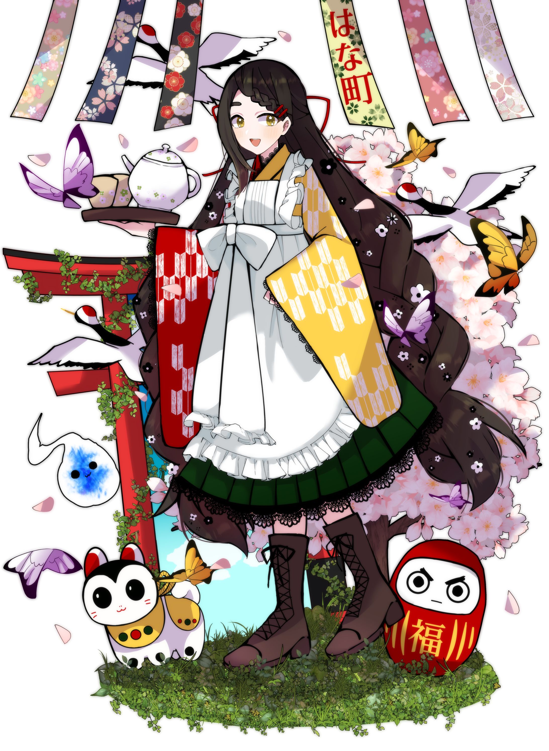 Vtuberキャラデザ、一枚絵、Live2D用立ち絵-1