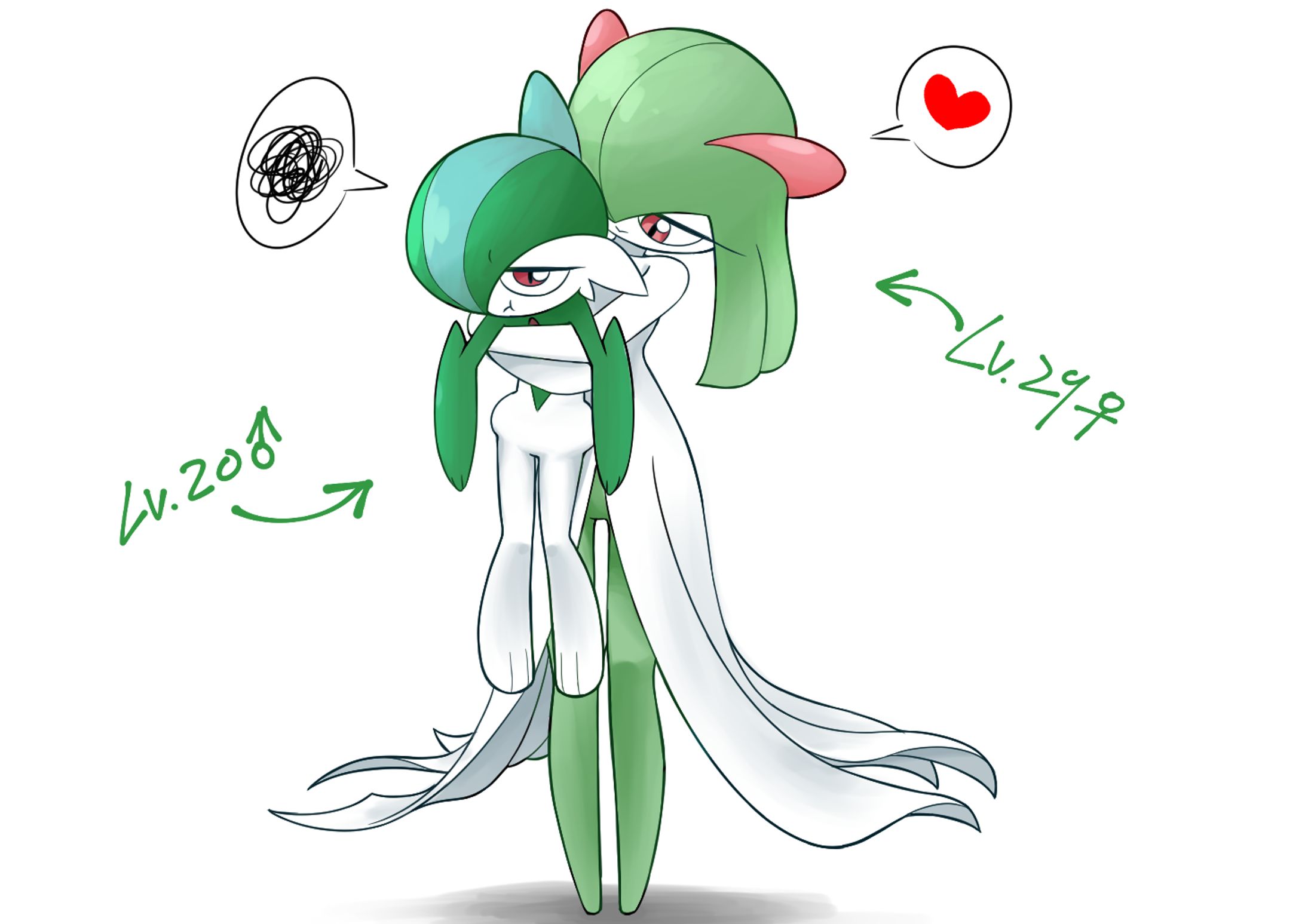 すぐ進化させられたエルレイドともうすぐ進化するキルリア-1