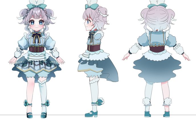 コニーヨちゃんの三面図 【創作】