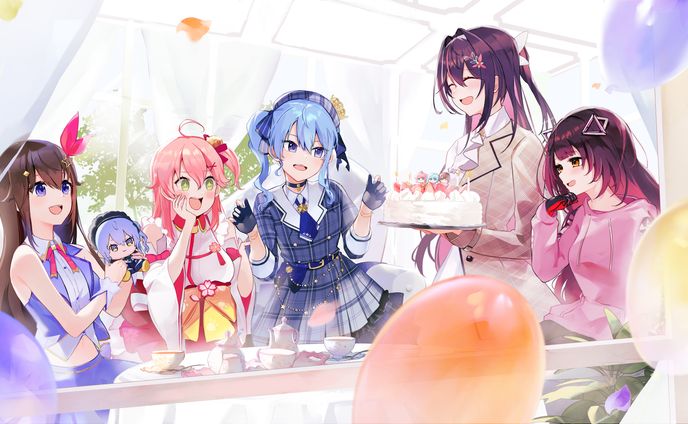 【二次創作】ホロライブ　0期生集合絵