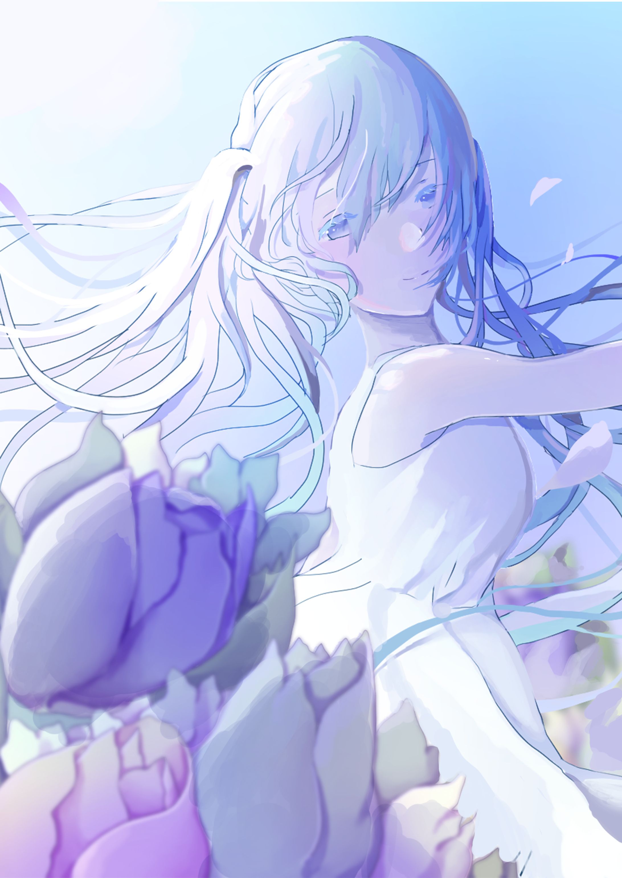 初音ミクとチューリップ-1