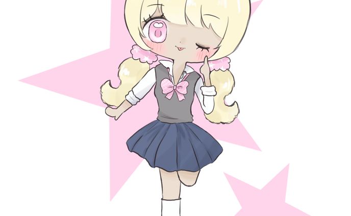あっかんべするギャル
