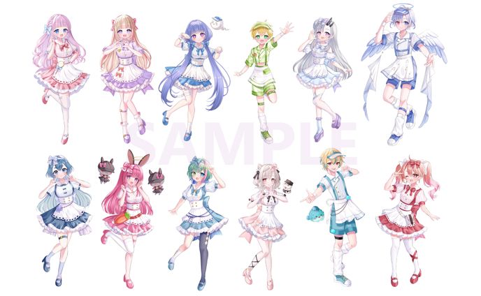 うたたねプロダクション様『うたたねめもりー』立ち絵イラスト