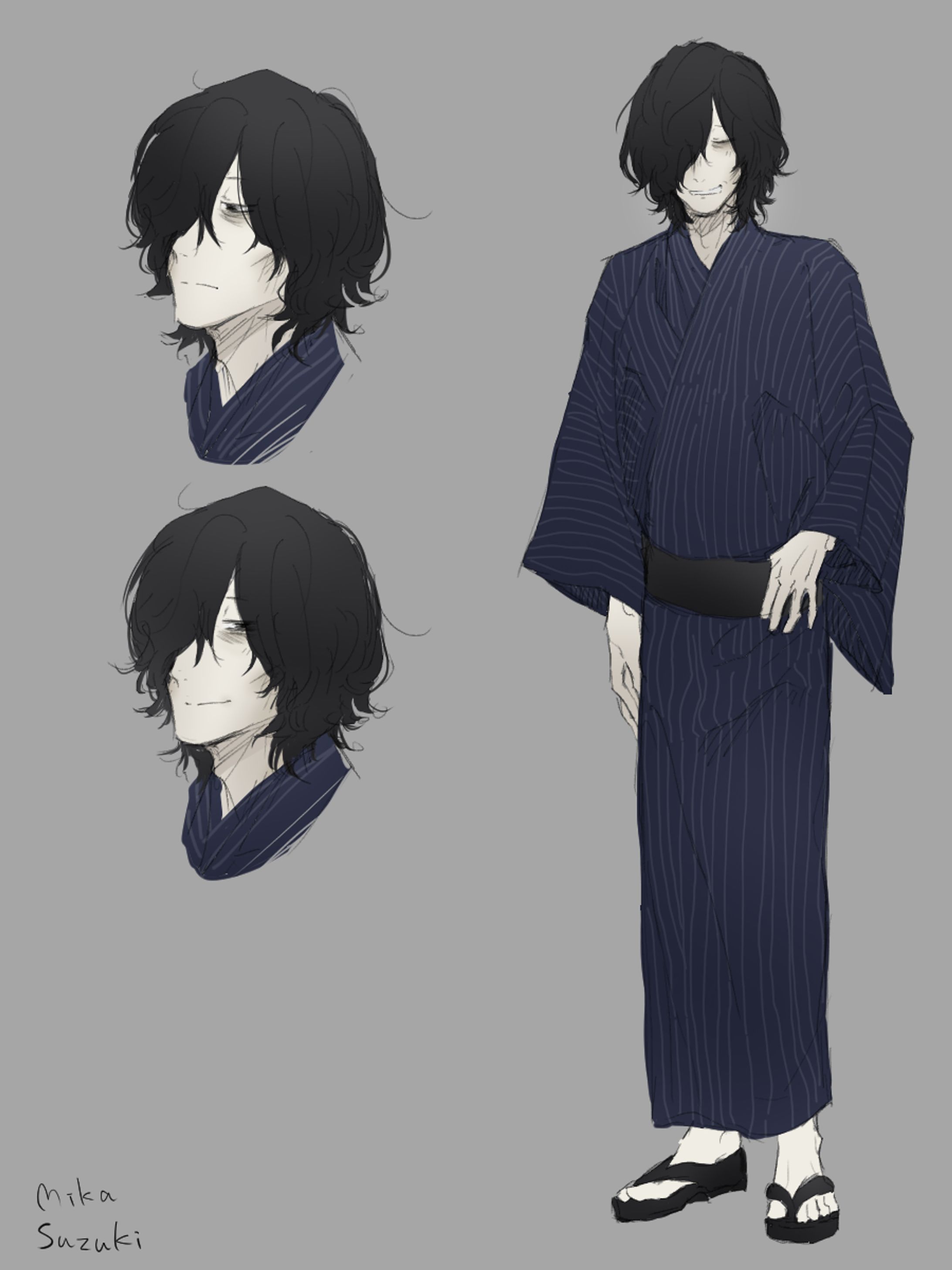 キャラクターデザイン（バンドマンとメンバー三人）-1