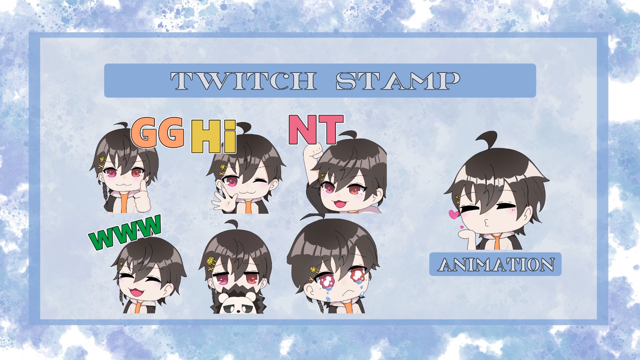 「夏野はるTwitchスタンプ」-1