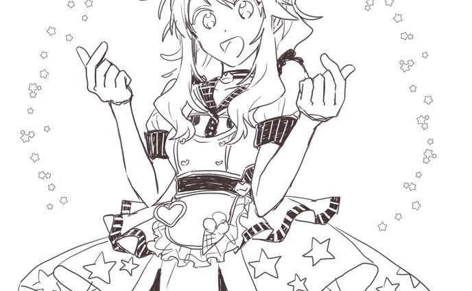 ラフ、線画のみ