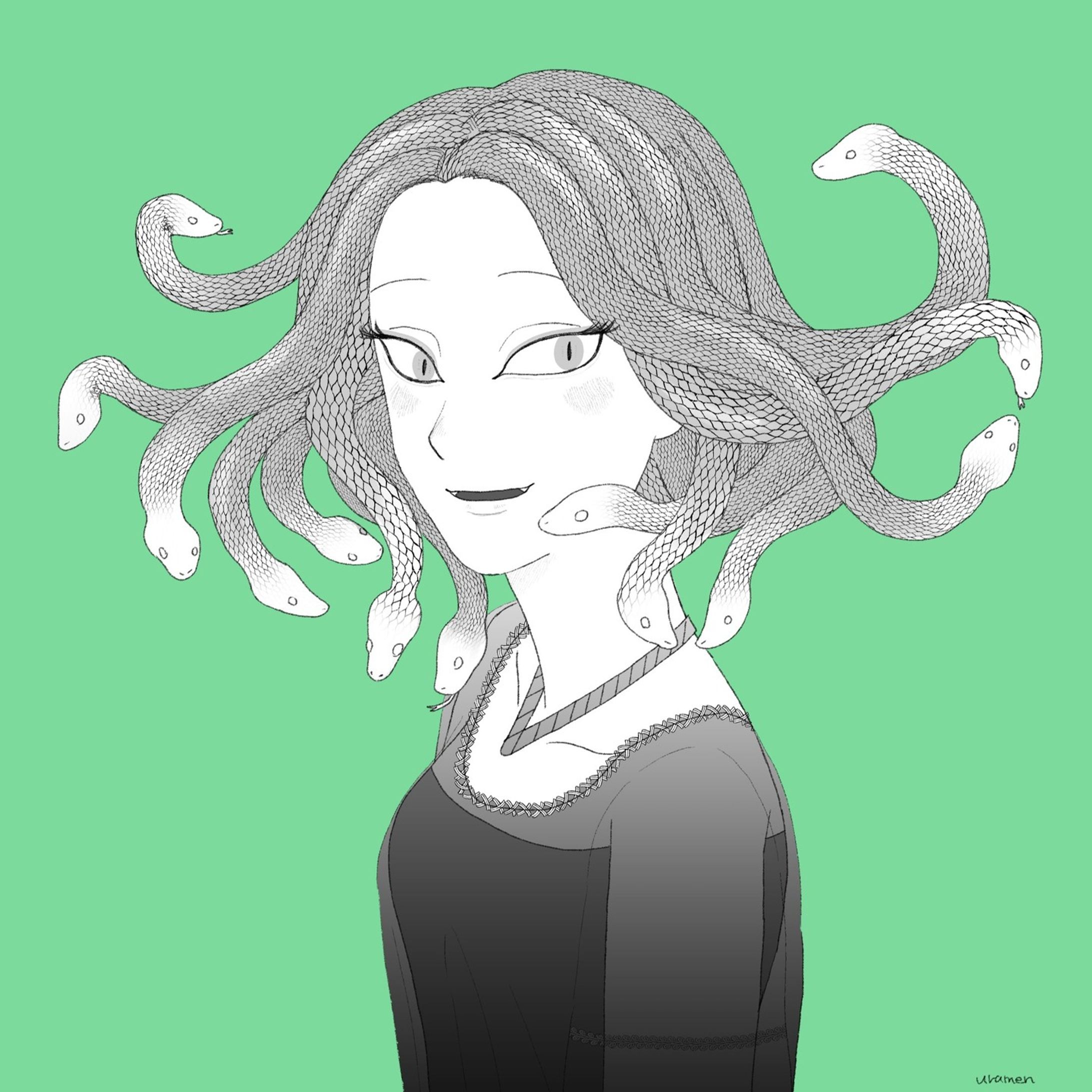 #illustration #art #イラストレーション #習作 #メドゥーサ #medusa-1
