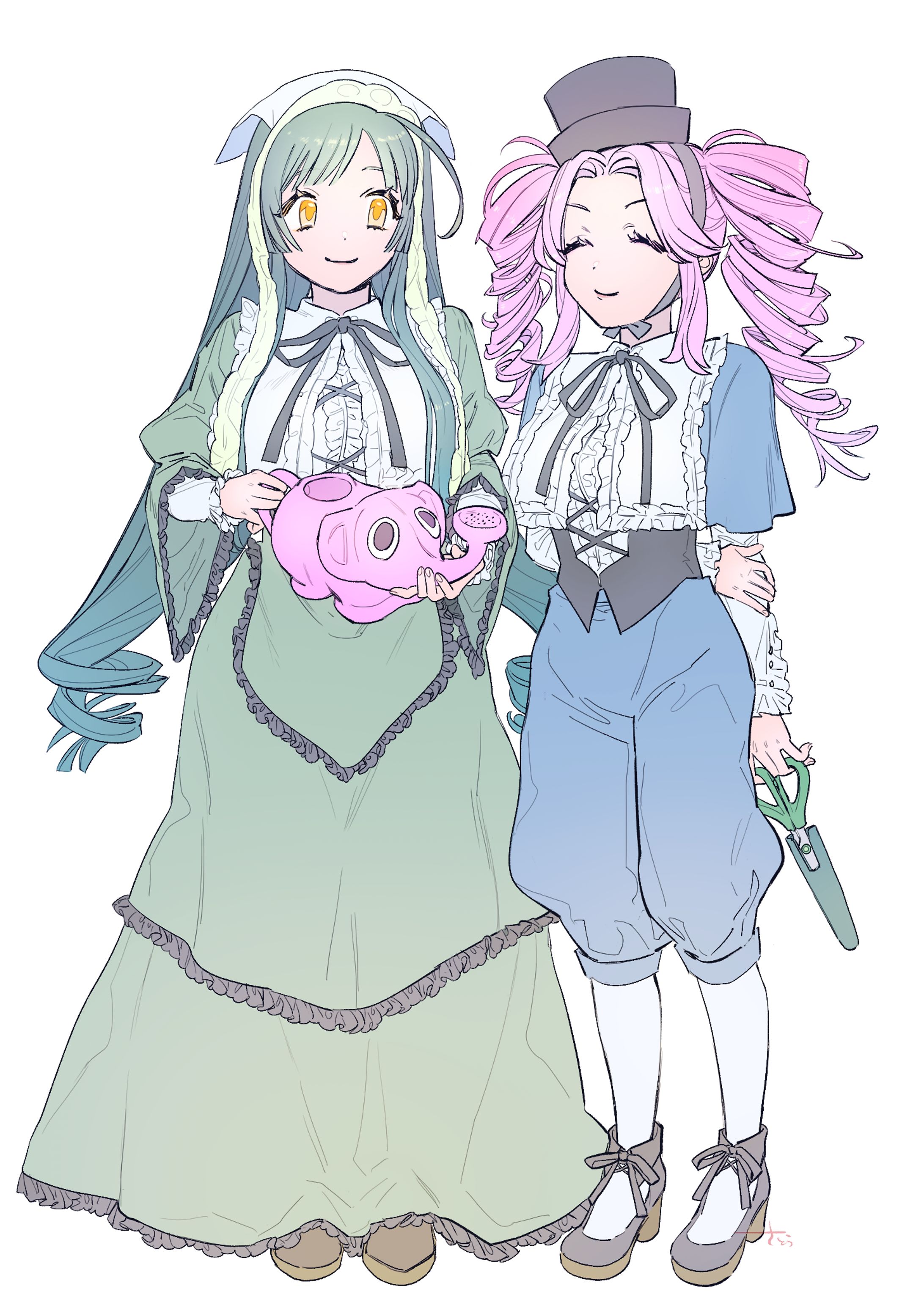 たんちゃん　ペアキャラ　手描き　イラスト　リクエスト たんちゃん様専用 ペアキャラ 手描き イラスト リクエスト 鬼滅の刃