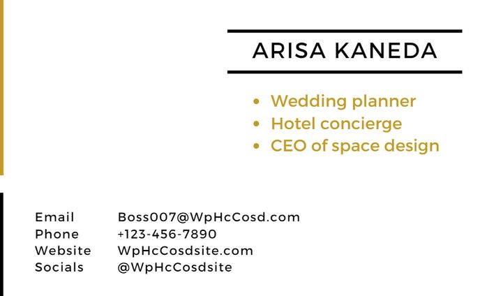 Practice business card