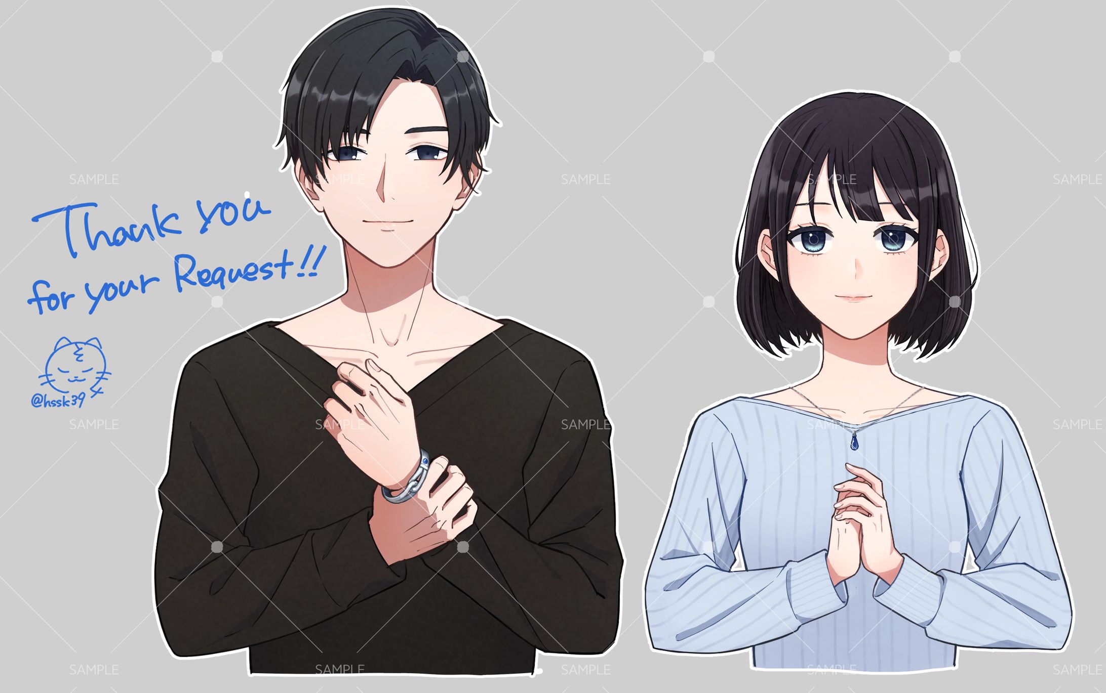 立ち絵(バストアップ)/ご依頼-1