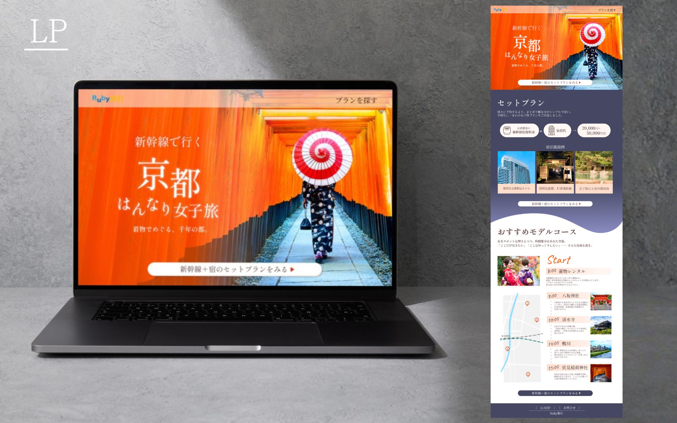 【Her tech架空案件】京都女子旅セットプランLP-1