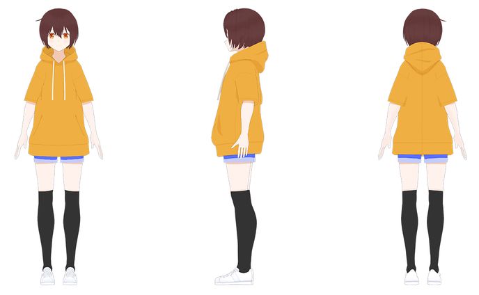 常陸秋子様　私服　3Dモデル及びデザイン