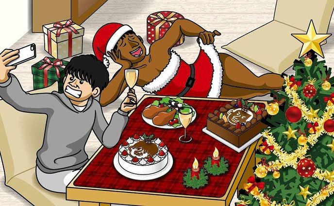 オードリーカレンダー2017より 12月のオードリー
自宅でぐたぐだしながら過ごすクリスマスもまたいいもんですな(*´ω｀*)
だってクリスマスってどこ行っても人多いし人混み嫌いだし寒いし(´・ω・`)
今年も素敵なクリスマスを過ごせますように！
※イラストご利用の際はお声掛け・dosyie551へのリンクをお願い致します。
#オードリー #若林正恭 #春日俊彰 #冬 #winter #寒い #クリスマス #christmas #Xmas #クリスマスツリー #ケーキ #チキン  #肉 #サンタクロース #宅飲み