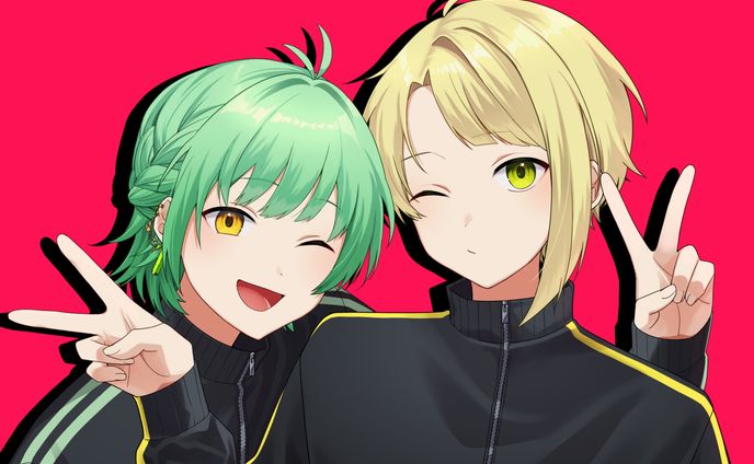 ててん様・凪葉様（きみとぴあ！）歌ってみたサムネイル用イラスト