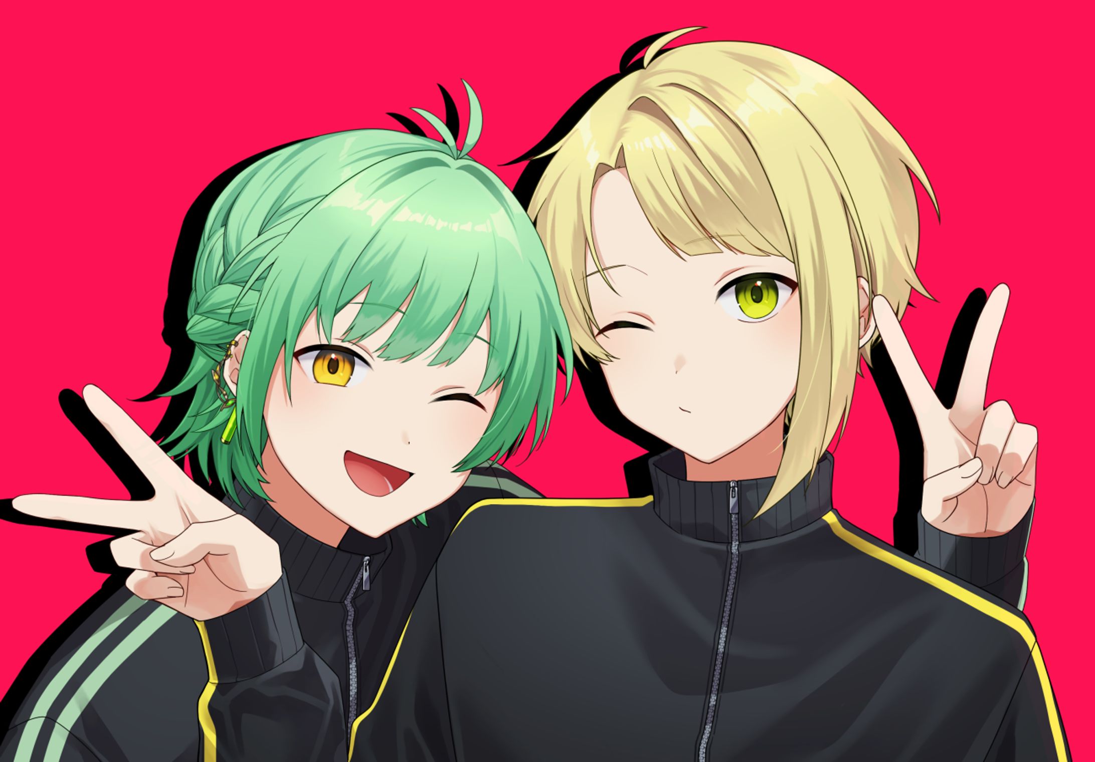 ててん様・凪葉様（きみとぴあ！）歌ってみたサムネイル用イラスト-1