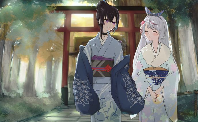 初詣イラスト