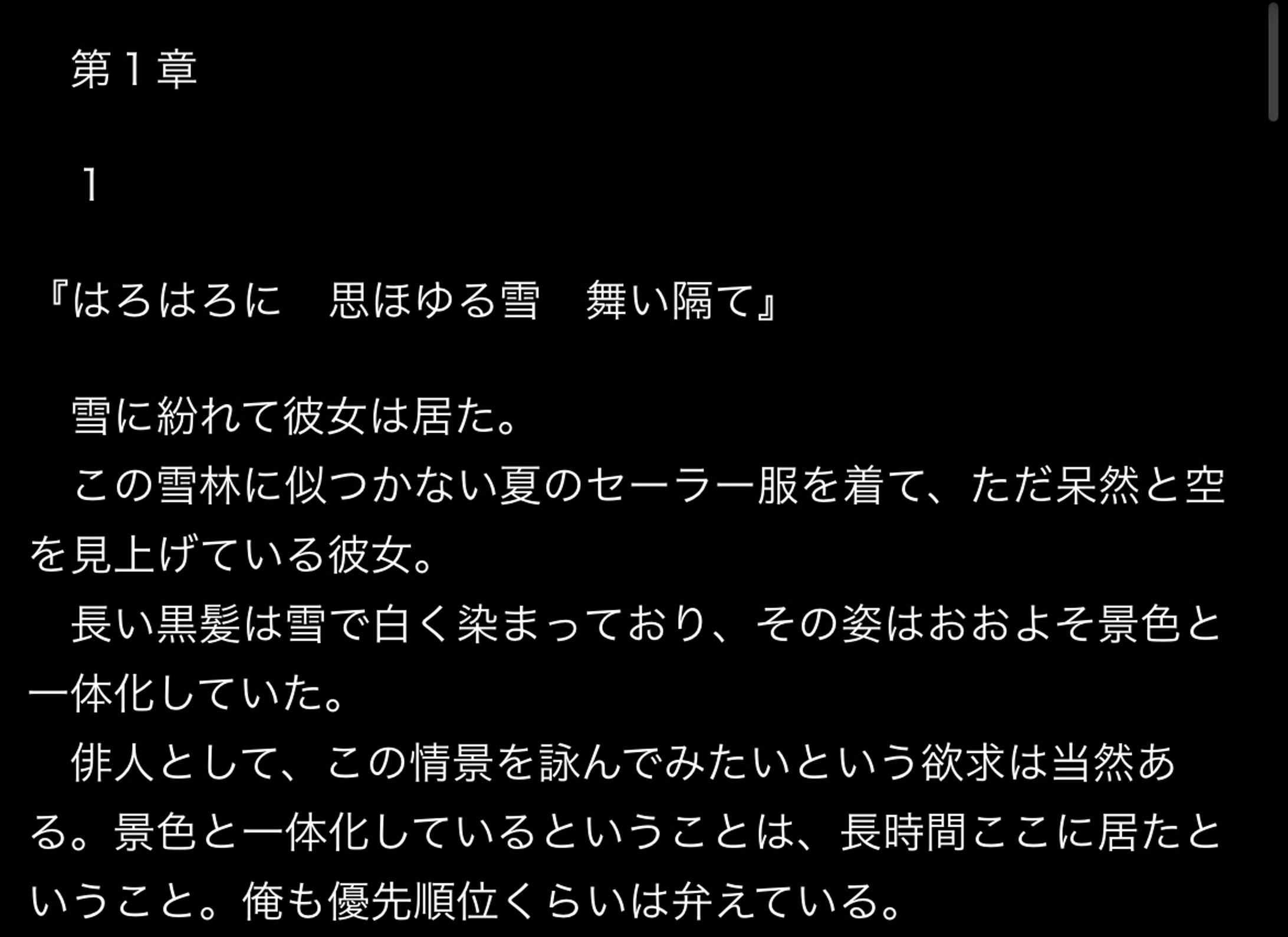 冬詠み　〜雪の舞う　天に宿るは　五七五〜-1
