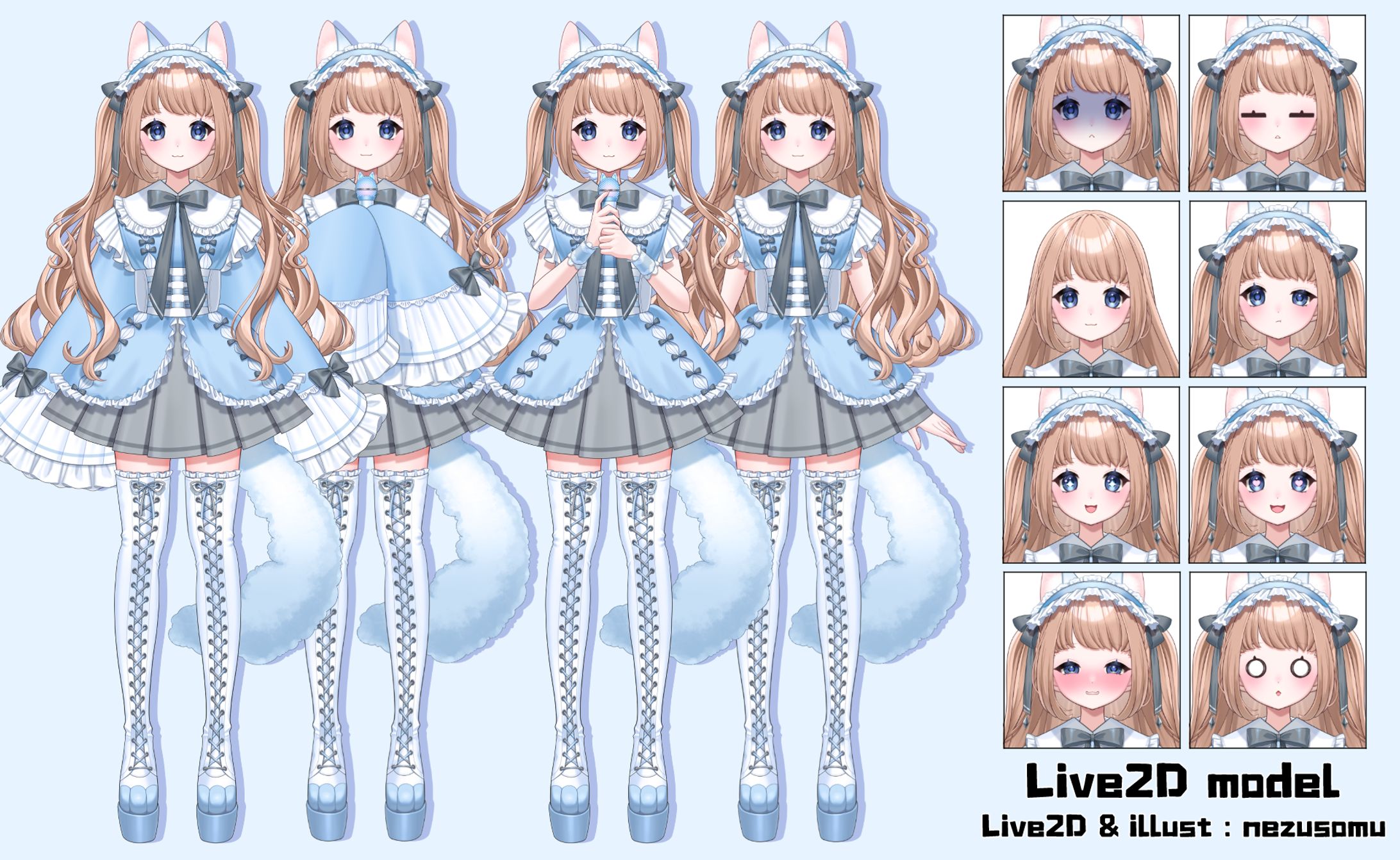 【Live2Dmodel】BlueFrillyGirl-1