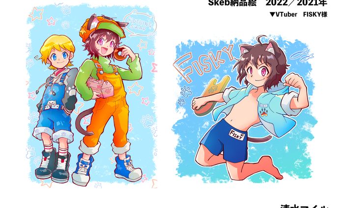 キャラクターイラスト、イラスト（水彩風）