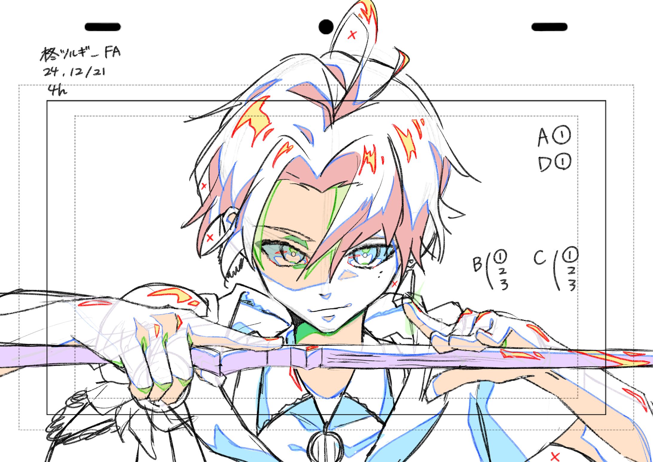 【FA】柊ツルギさん_アニメーション_ラフ原画-1