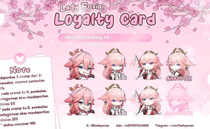 [Custom] Sakura Bloosom 🌸🌸🪄 - Loyalty Card Digital