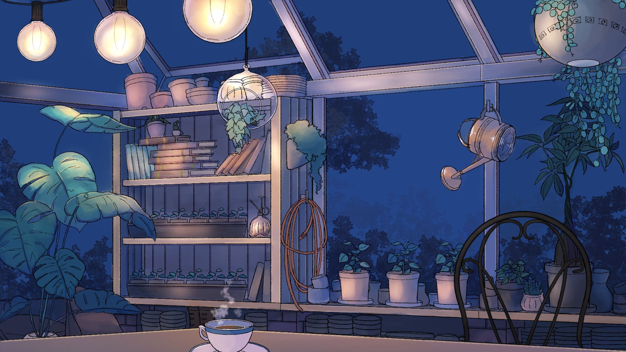 月夜の温室のVtuber部屋-1