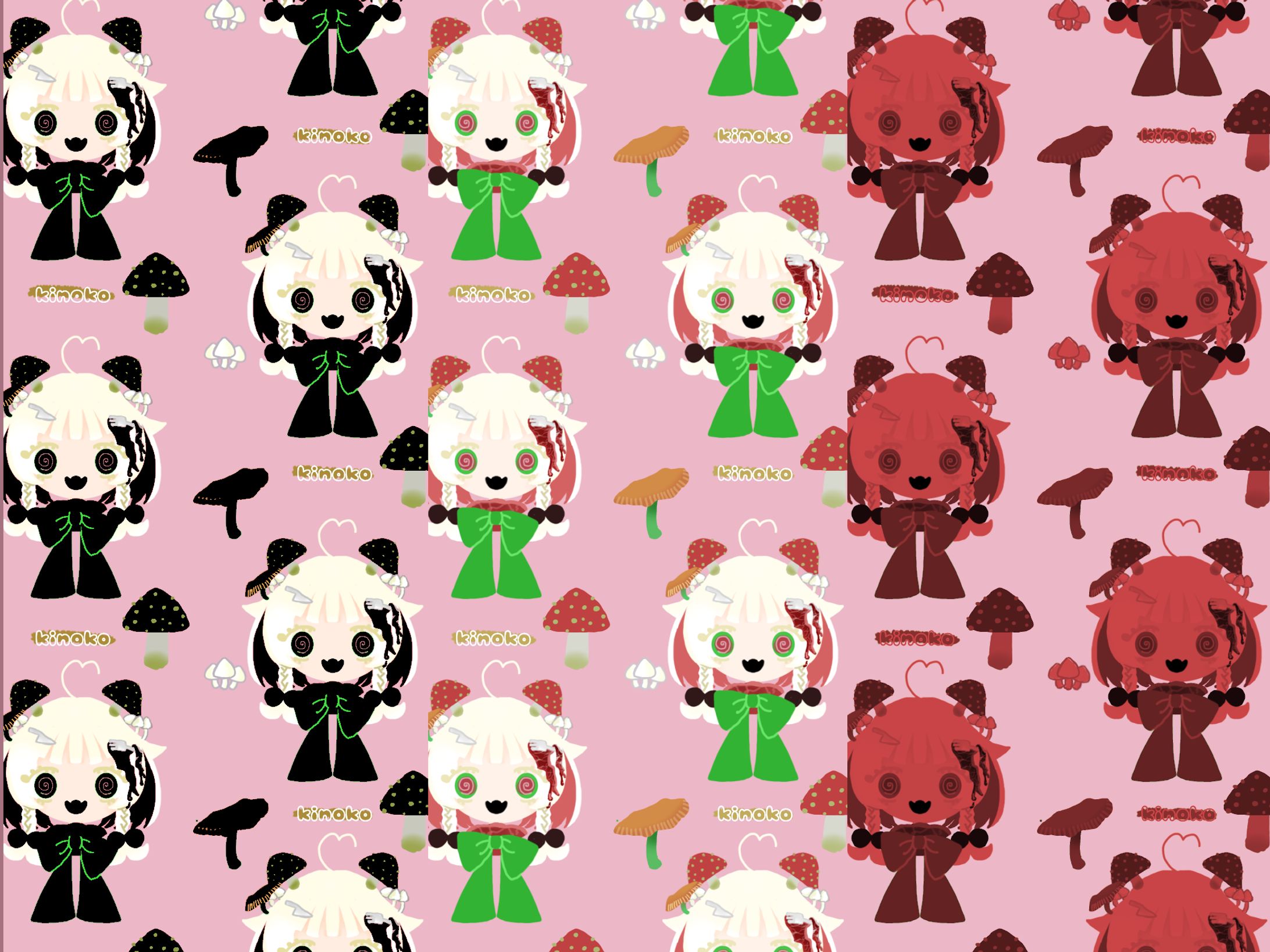 🍄 パターン柄⌇きのこちゃん-1