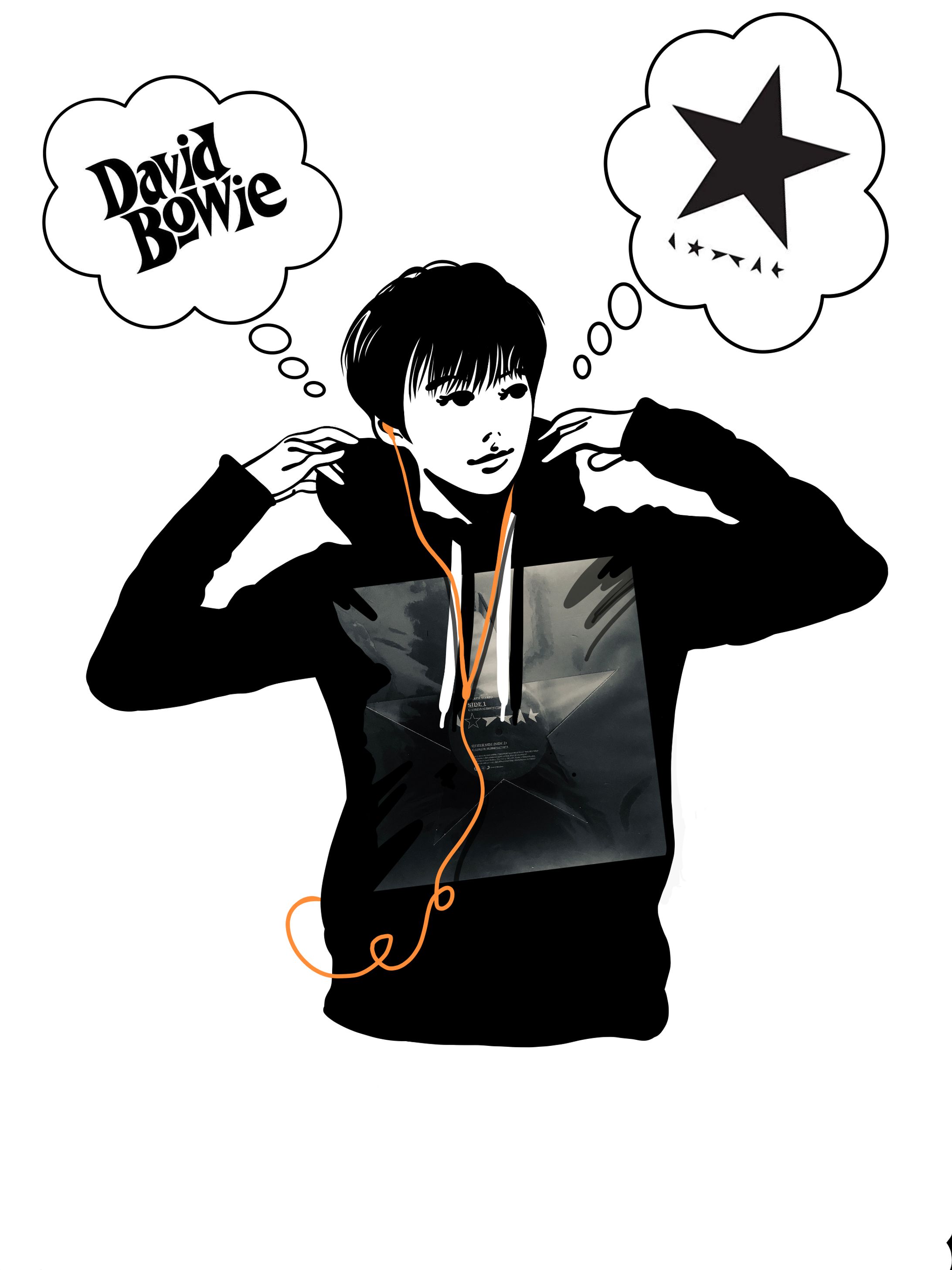 Rock Girl Listen to David Bowie-1