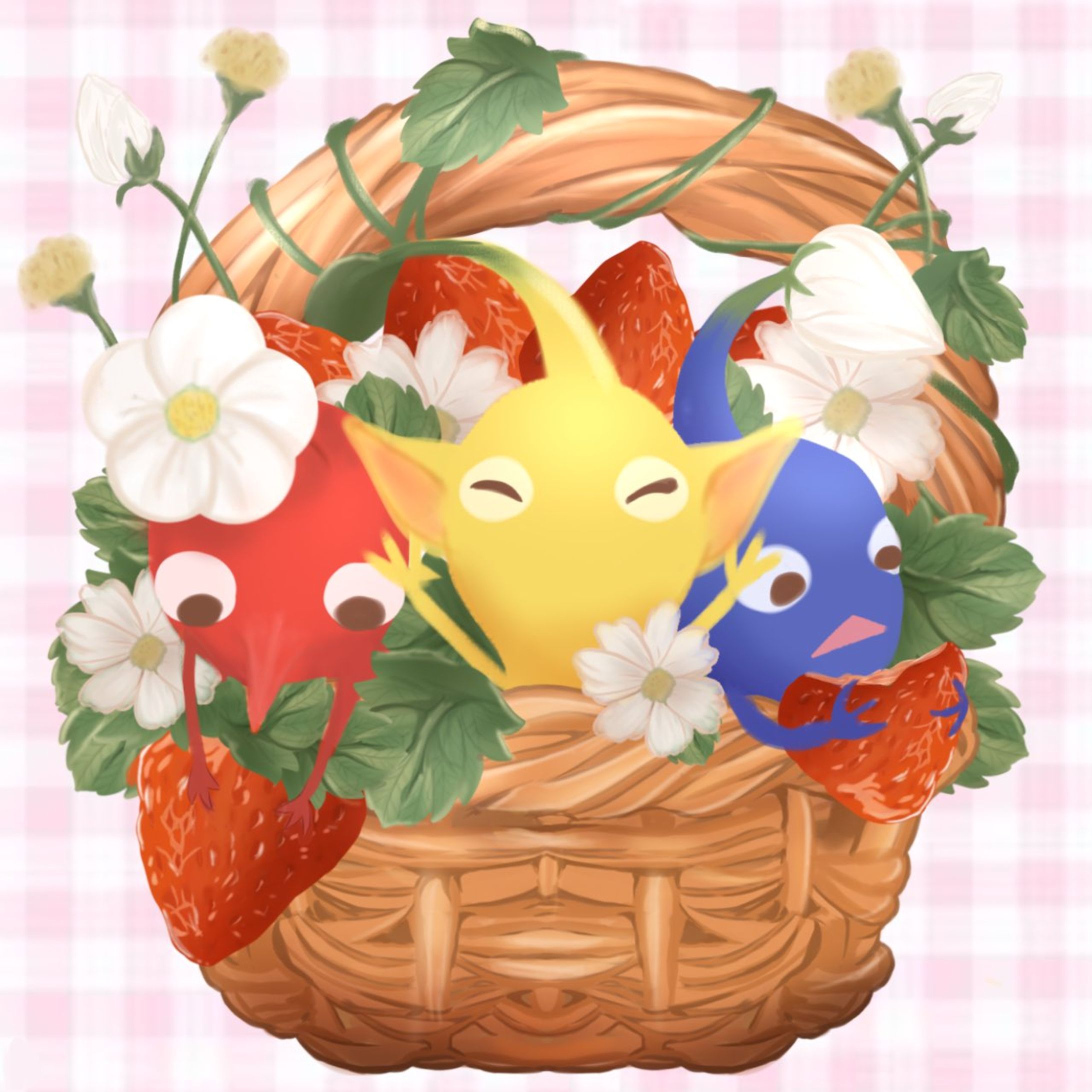 ピクミン イラスト ストロベリーバスケット-1