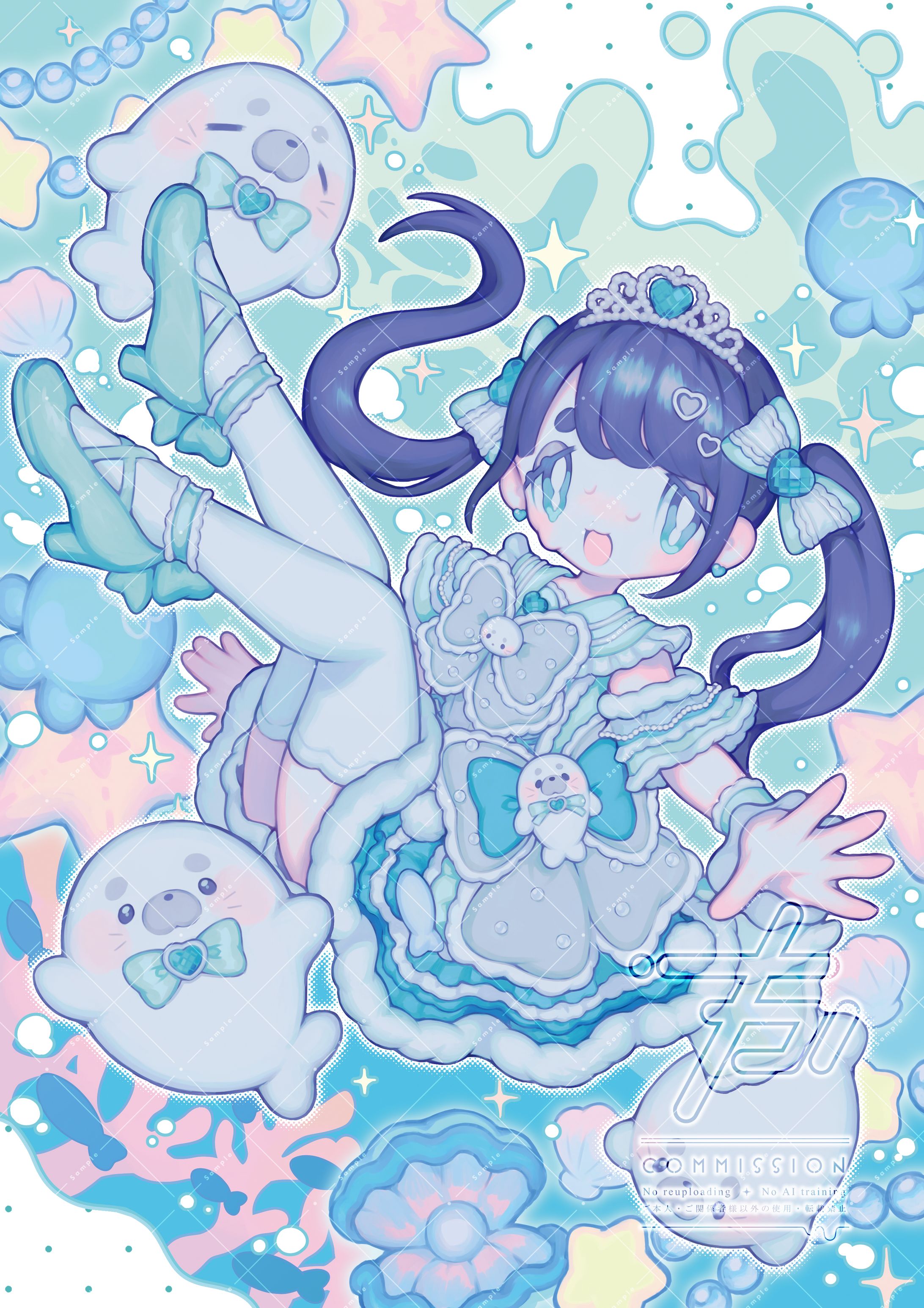 夜光性アミューズ 紬希なこ様 生誕祭2026  『なこちゃんとにこにこお誕生日会』 生誕祭フライヤー・グッズイラスト(2026)-1