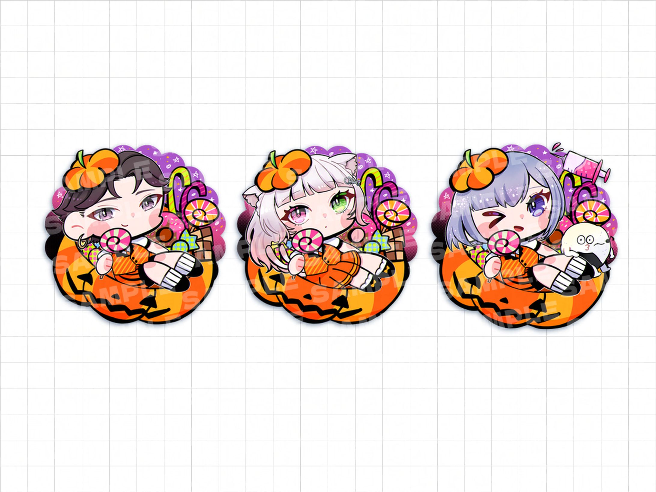 【works】ライバー事務所Linear所属タレント様【ハロウィンイラスト】-1