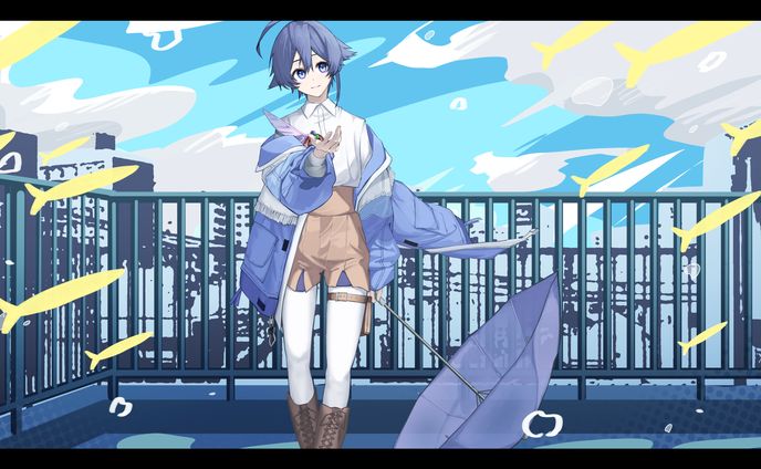 (依頼）背景付きキャラクターイラスト