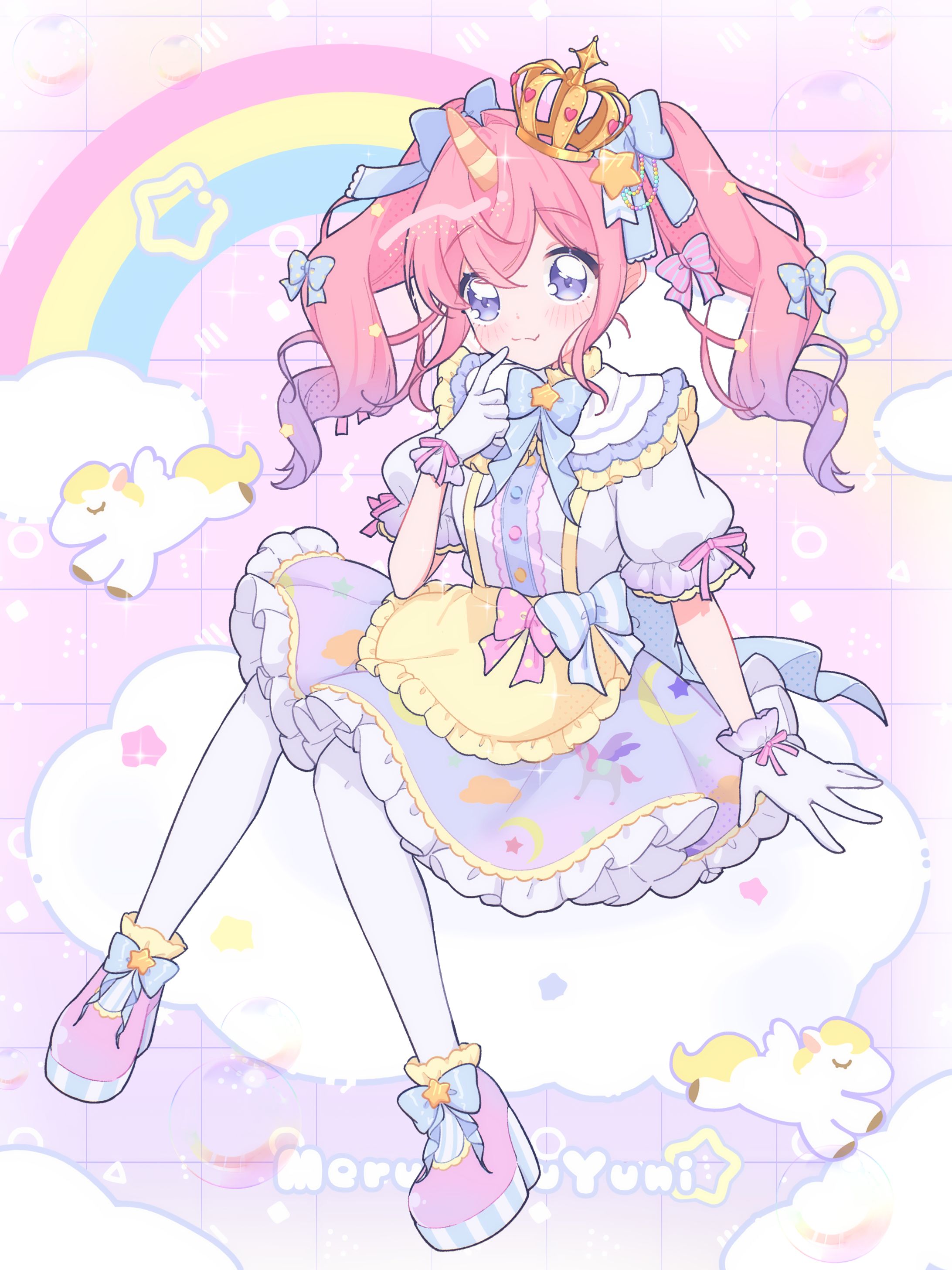 Vtuber めるまるゆに様　1枚イラスト-1