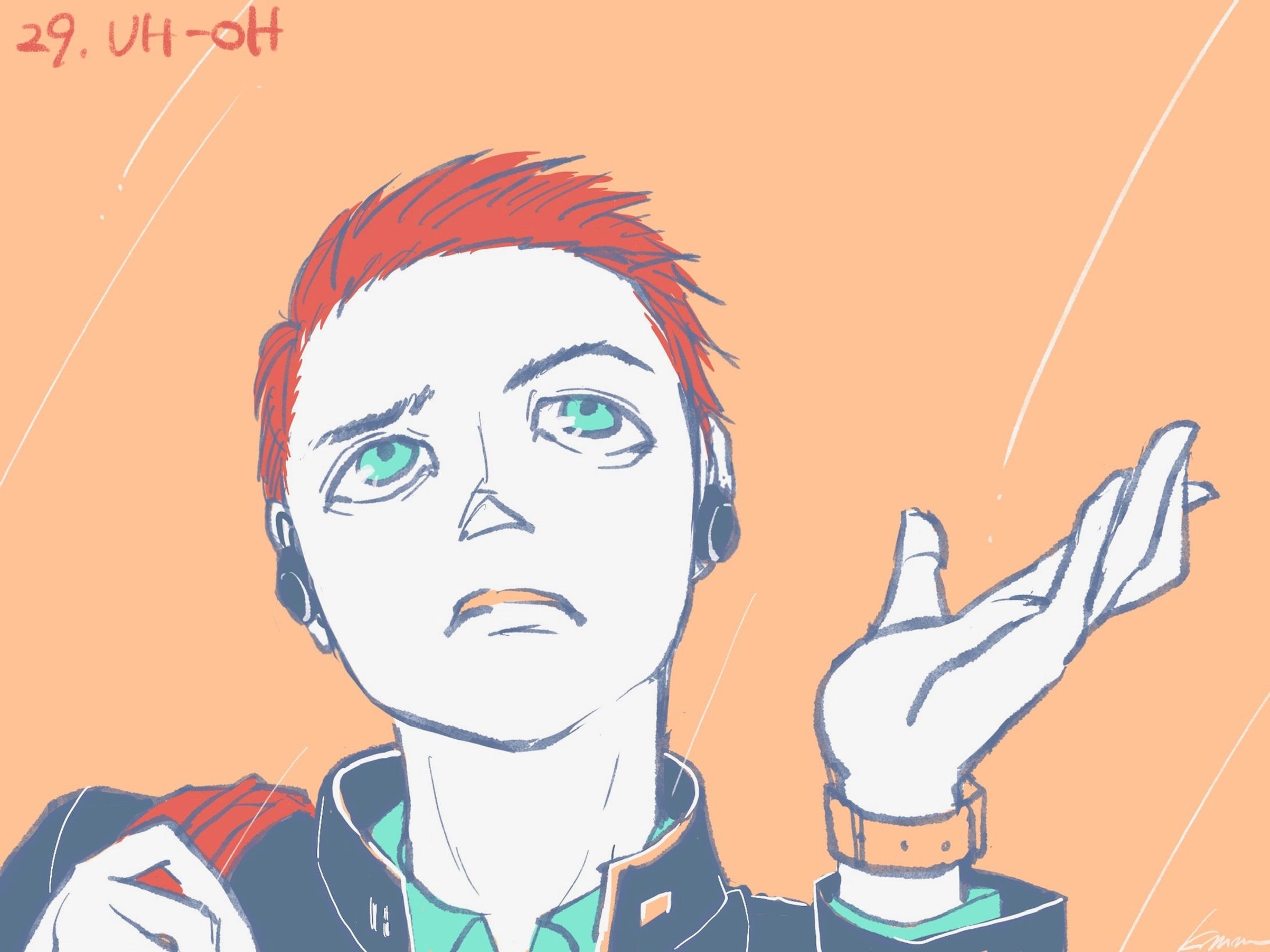 男性イラスト 雨-1