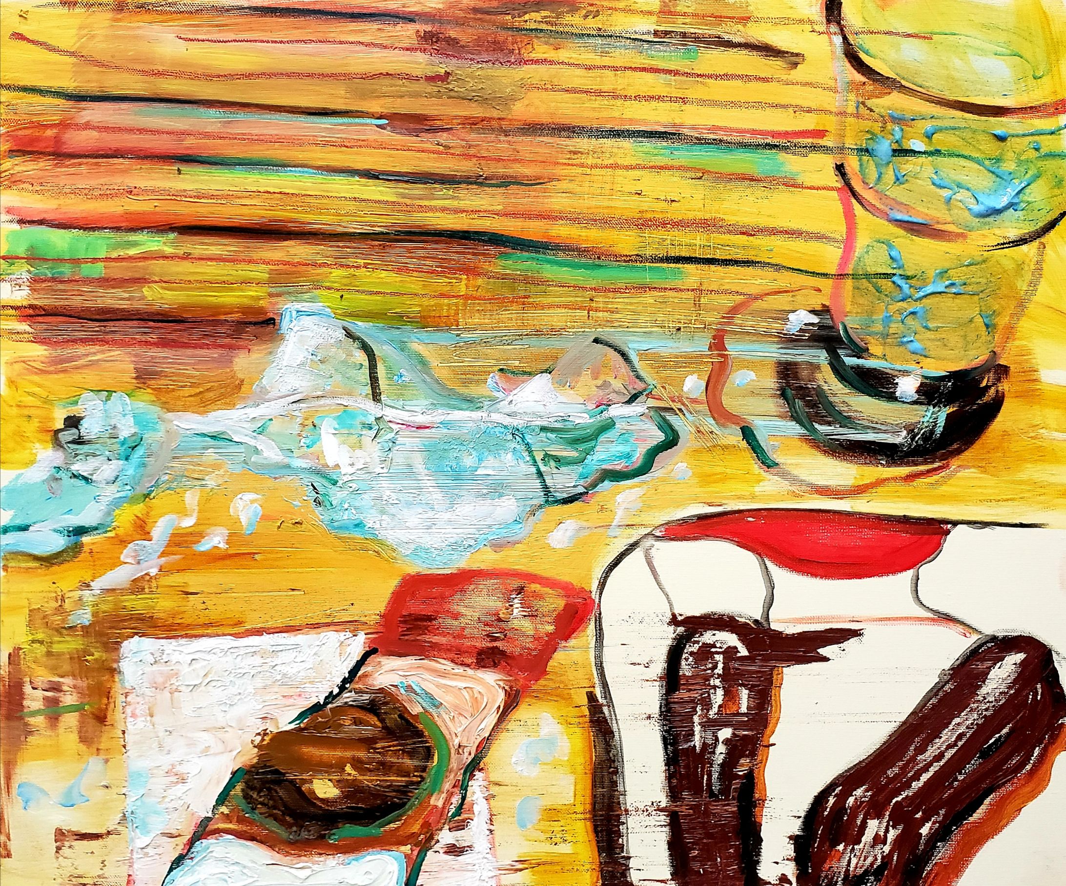 渡辺優斗が飲み物をこぼした時の机の上-1