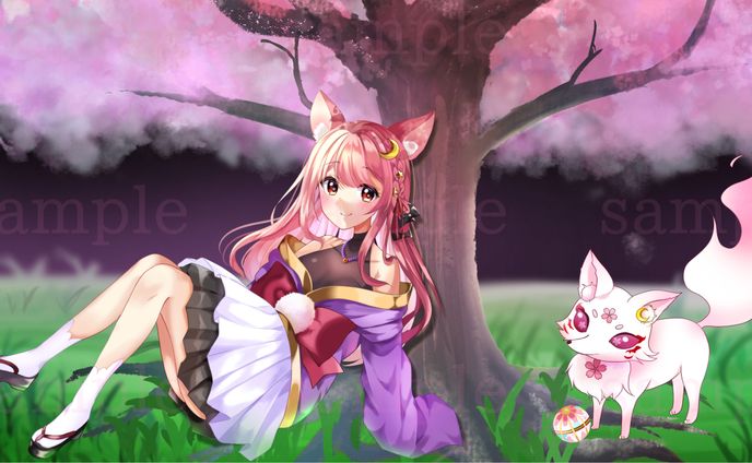 【動画イラスト】桜歌はづき様　待機画面アニメーション
