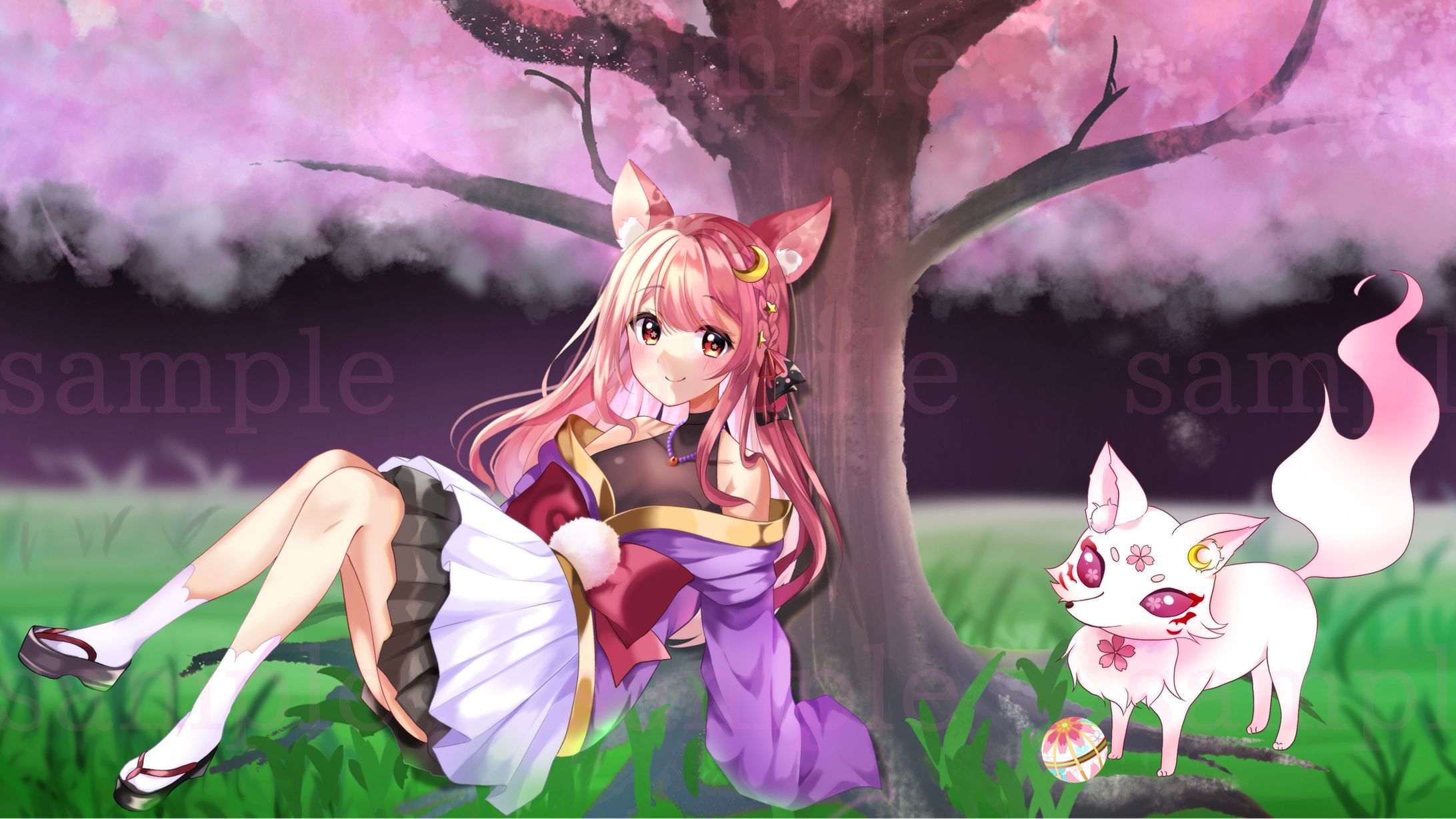 【動画イラスト】桜歌はづき様　待機画面アニメーション-1