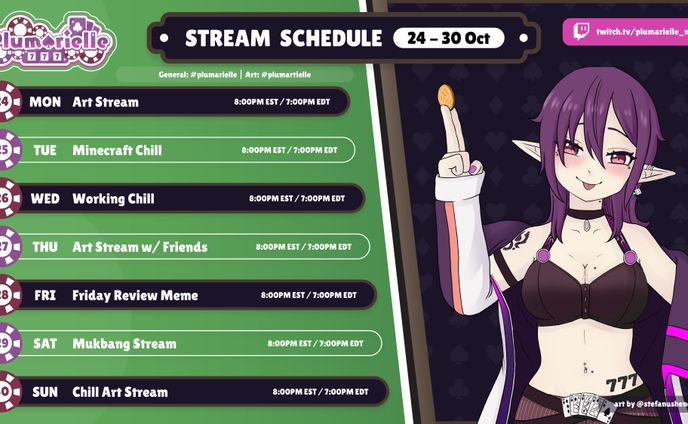 Plumarielle Stream Schedule