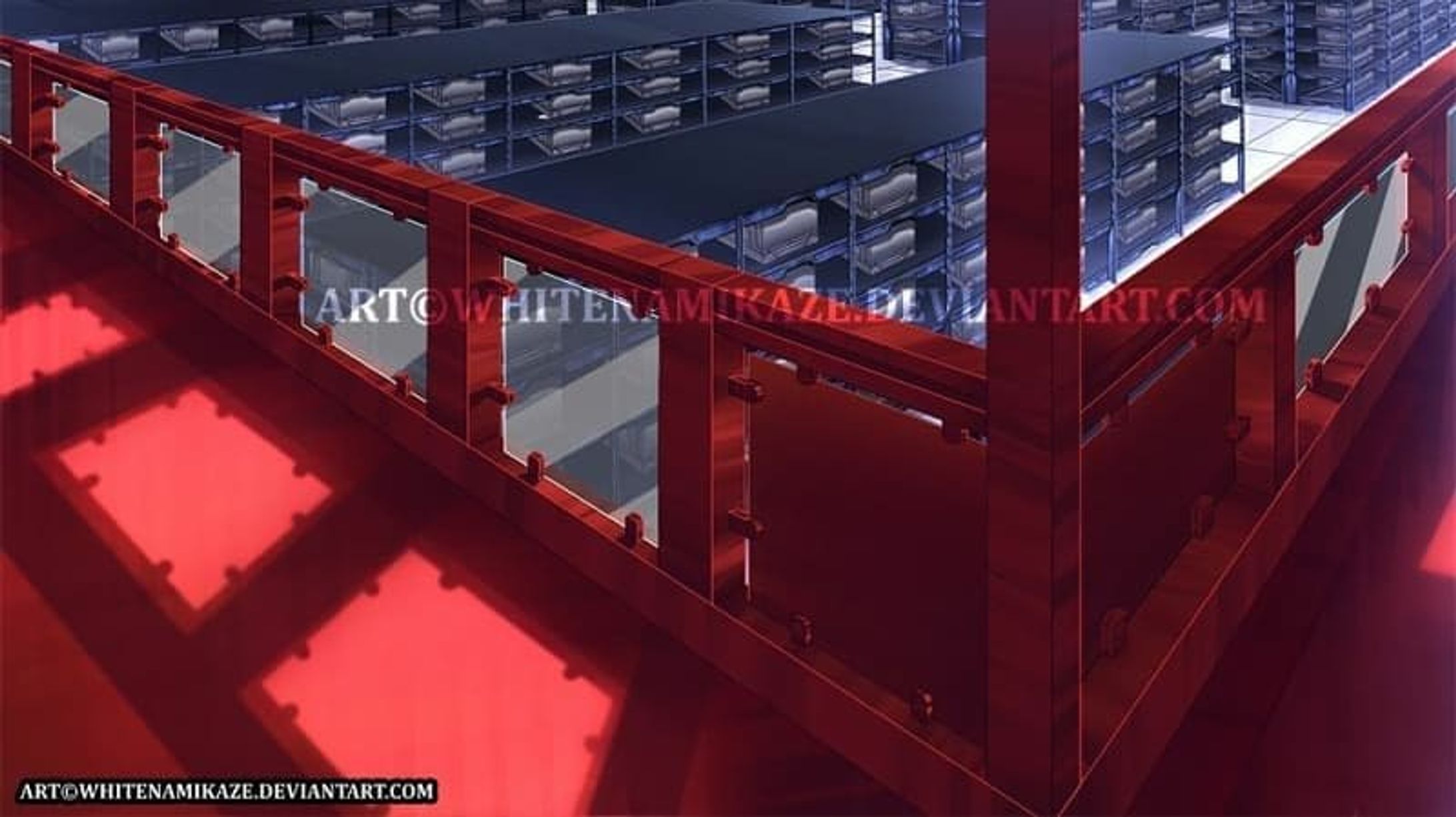 Commission for Ricardo Garcia

an Android Warehouse background from 2nd floor art for is WIP game
day and night version

DeviantArt : http://fav.me/886746657

Pixiv : https://www.pixiv.net/en/artworks/91490449

COMMISSION OPEN : http://fav.me/d8qyc2q

#Digital2D #Illustration #EnvironmentalConceptArtDesign #AnimeManga #Anime #digital #commissionopen #whitenamikaze #scifi #background #art #gameart #visualnovel #warehouse #boxes #metal-1