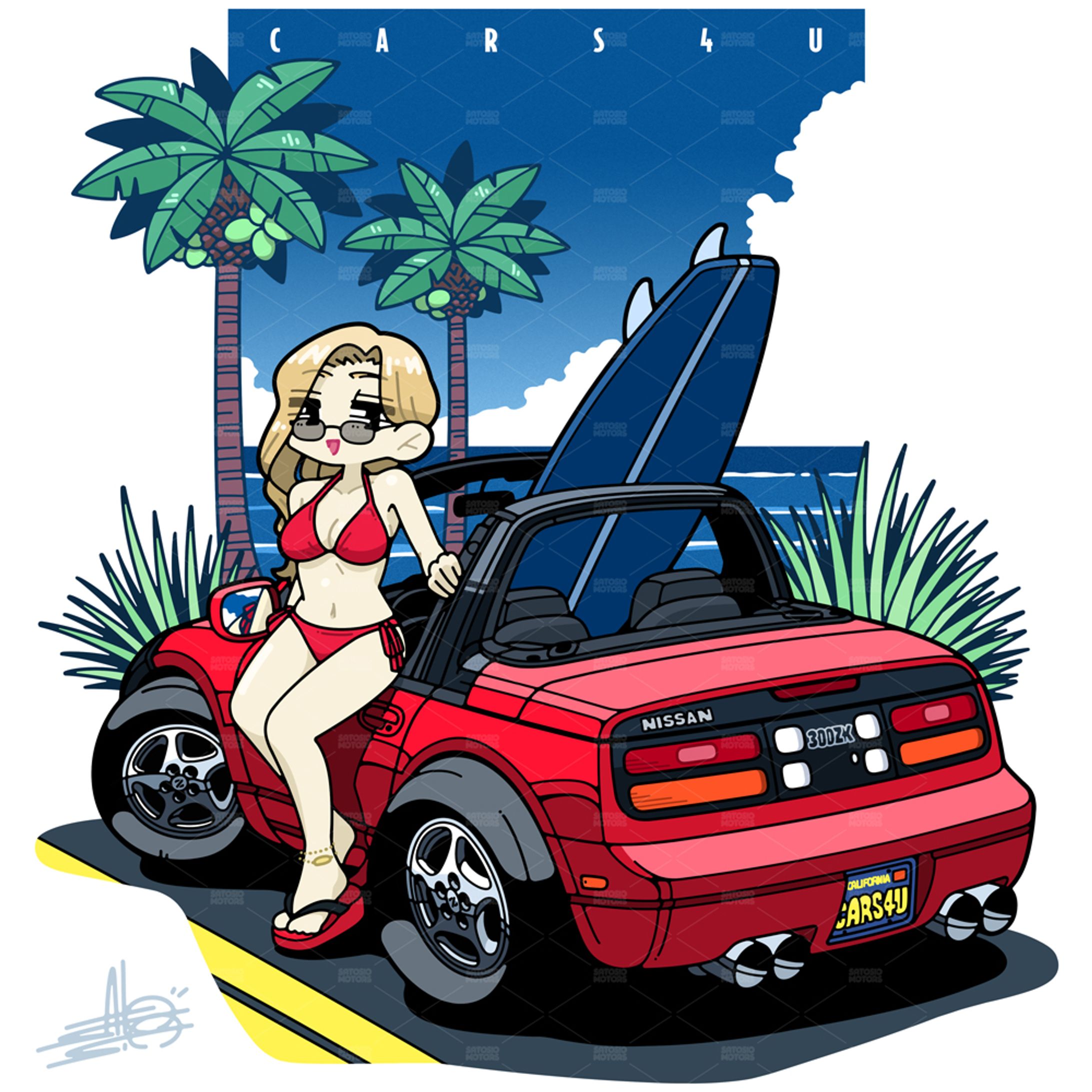 CARSHOP Cars4U Tシャツ用イラスト-1