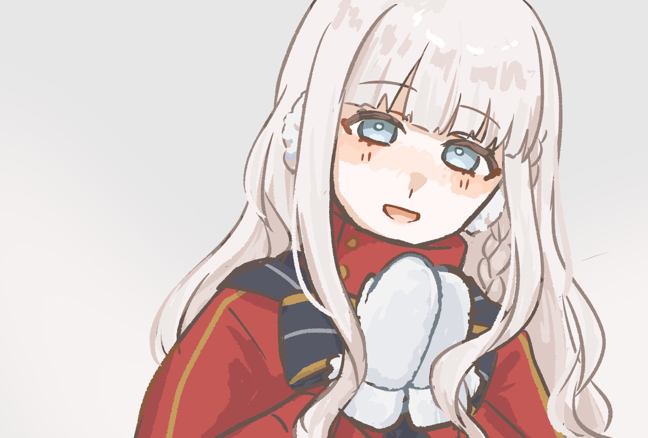 白髪の少女のイラスト-1